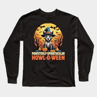 Trick or Treat Woof or Wag Funny Dog Halloween Long Sleeve T-Shirt